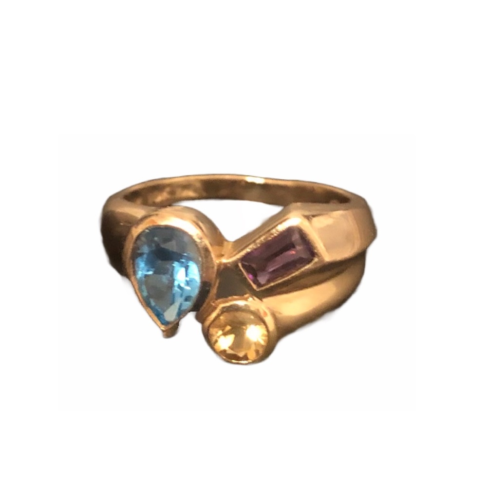 Multicolor Gemstone Gold Ring